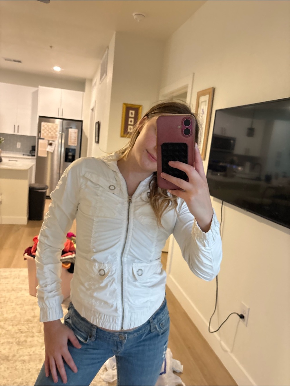 Women's Lightweight Quilted Zip-Front Jacket - White